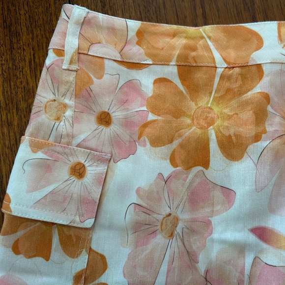 Charlie B Printed Linen Blend Wrap Skort - As New - Picture 9 of 13